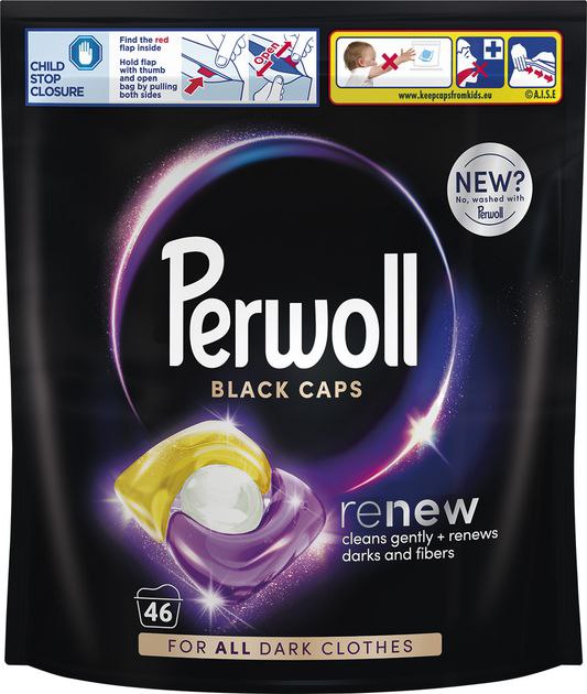 Капсули для прання Перволь для темних та чорних речей 46шт    